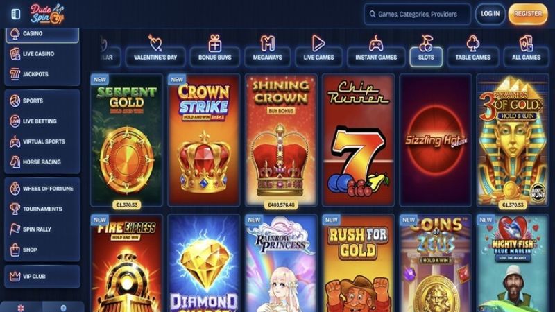 Dudespin casino NZD deposit options